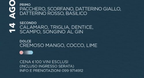 Cena di Ferragosto  |  14 Agostoal Tayga Beach